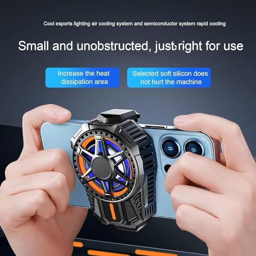 Image of BKN SL01 Mobile Phone Semiconductor Radiator Blue LED Portable Gaming Cooler for Game Mobile /Video Streaming with Blue Light | Compatible with All iPhones /Android Smartphones