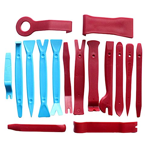 YY LIU Grapas Coche Paneles De Puerta Herramientas Coche Coche Kit de Herramienta Herramienta de Recorte Kit de Herramientas de reparación de automóviles Blue+Red Cover