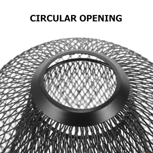 Image of Hollow Lampshade Ceiling Fan Globe Replacement Wire Lampshade Mesh Lamp Shade Metal Pendant Light Shade Replacement Light Bulb Double Layer Iron Shell