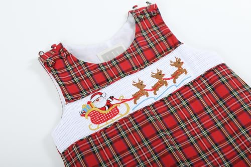 Boys Baby and Toddler Smocked Christmas Overalls3