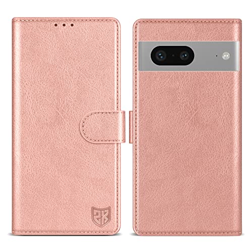 Image of ZZXX for Google Pixel 7 Wallet Case Magnetic Closure 6.3 inch,Rose Gold