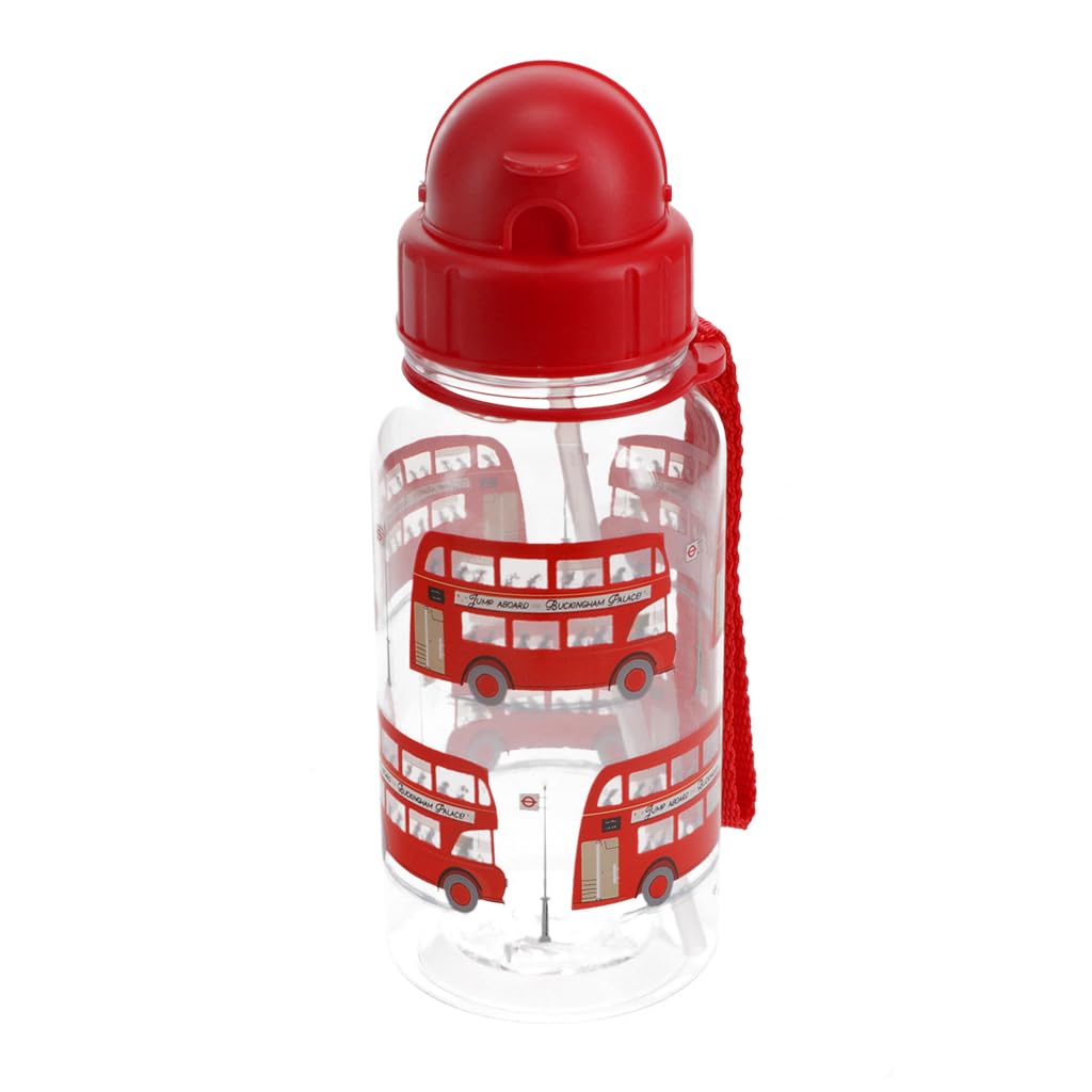 Rex London BPA Free Plastic Kids Water Bottle 500ml - Tfl Routemaster Bus