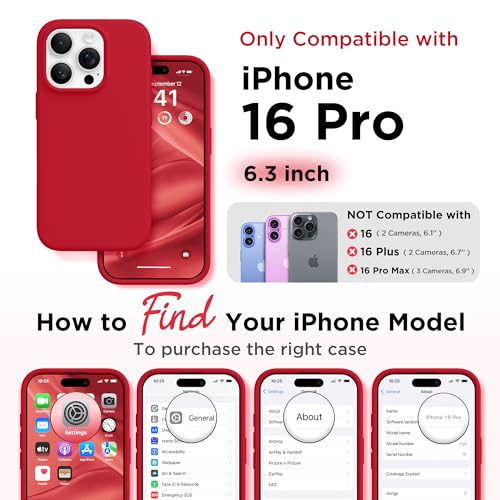 Image of GolbinBox Magnetic for iPhone 16 Pro Case, Silicone Cover, Red