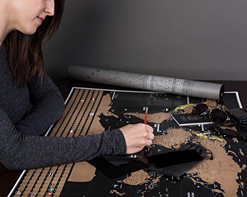 Poster con mappa del mondo da grattare, 80 x 60