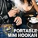 Portable Hookah Set – Mini Shisha Hookah Set for Travel, Compact Hookah Set for Single Smoker with Wood Grain Finish