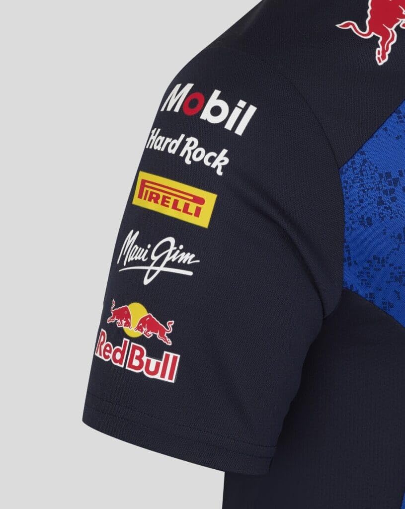 Red Bull Racing F1 Team, Maglietta ufficiale Castore 2026, da donna, in jersey, blu navy e blu corsa