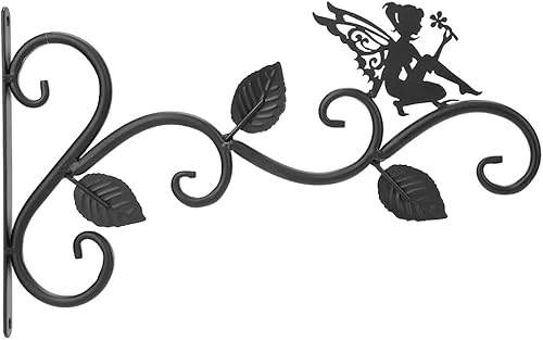 AZURAOKEY Soporte para plantas colgantes de hierro forjado de 12 pulgadas, cesta colgante de maceta para plantas, ganchos decorativos de pared para