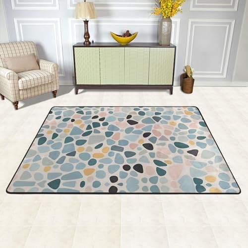 Tapis de sol flanelle antidérapant HYTTER marbre pastel 91x61cm durable - 3