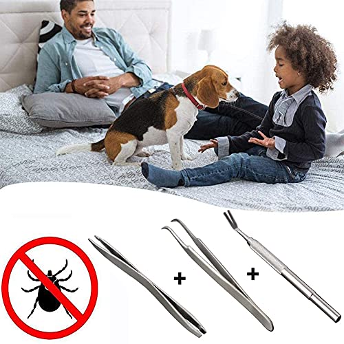 OUOQI 3 Pezzi Pinzette per zecche,Kit