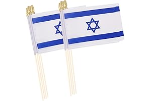 12-Pack of 4x6 Inch Israel Mini Handheld Stick Israeli Flag
