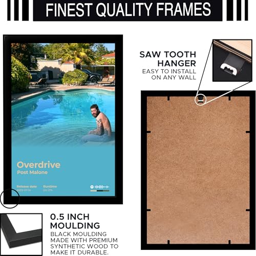 Image of BLINKART Post Malone- Overdrive Wall Photo Frames | Wall Art for Bedroom, Living Room, Studio or Office | Album Cover Print with Spotify Song Link QR Code | Gift for Fans - 8x12 In