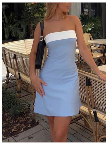 Image of GORGLITTER Women's Strapless Tube Mini Dress Cocktail Cute Prom Party Dress