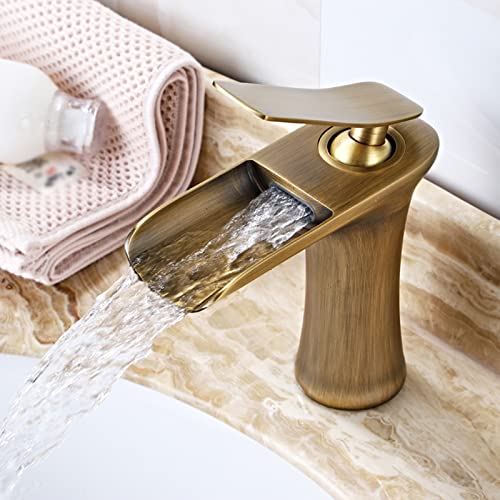 Grifo de baño negro retro monomando para lavabo de tocador 4