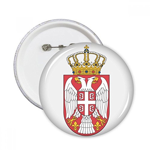Bouton Serbie emblème national pins rond vêtement décoration multicolore lot de 5 accessoires de mode