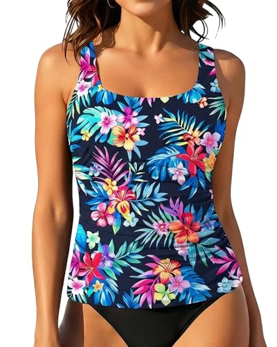 Image of Aqua Eve Tankini Tops for Women Swimwear Top Only Tummy Control Bathing Suit Top No Bottom (Available in Plus)