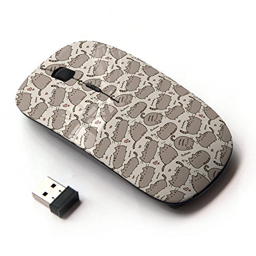 KawaiiMouse [ Optical 2.4G Wireless Mouse ] Fat Cat Funny Patter Cartoon Drawing