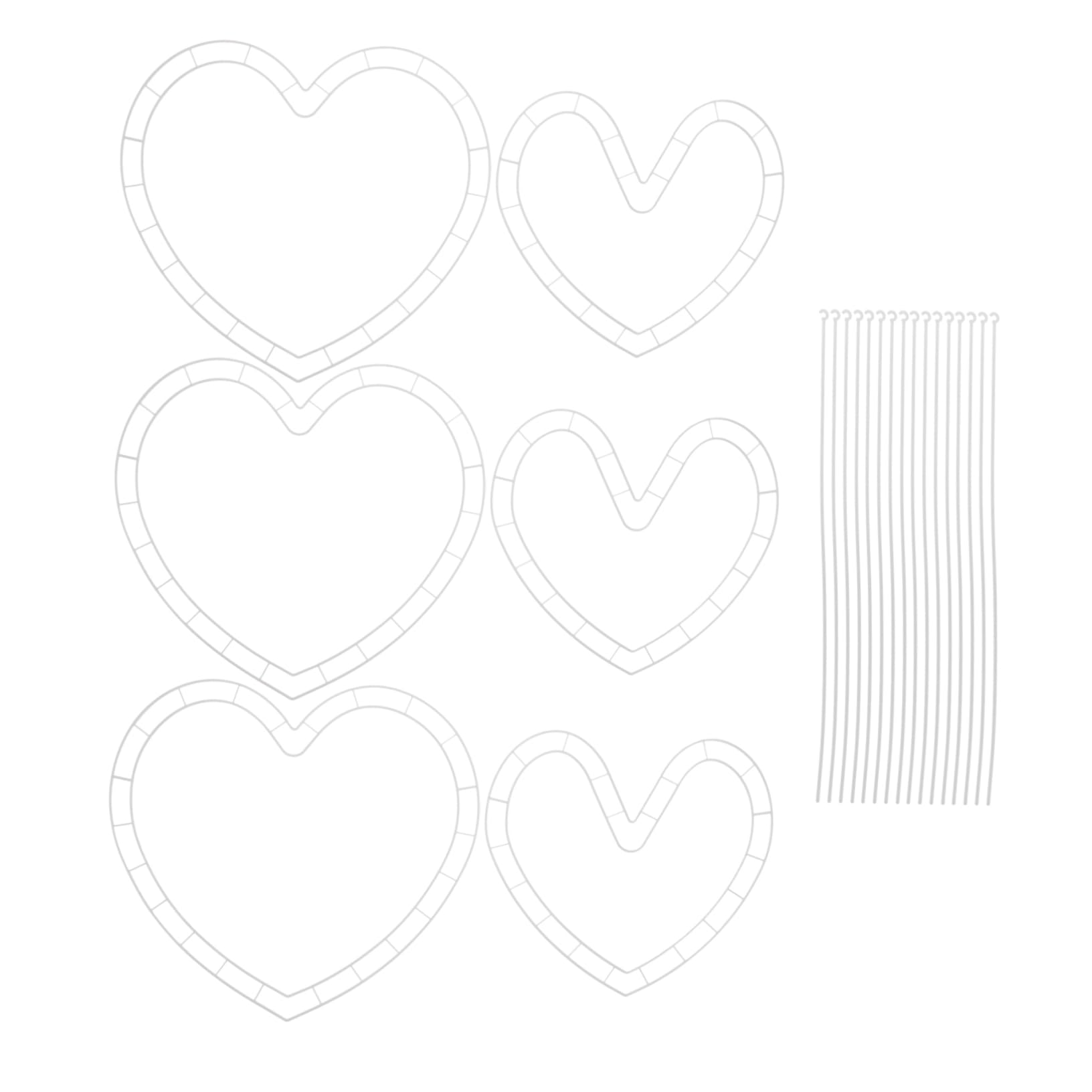 NAMOARLY Valentine's Wreath Craft Diy Bouquet Kit Heart Style Flower Foam Set Plastic Wreath Frame for Flowers Decoration