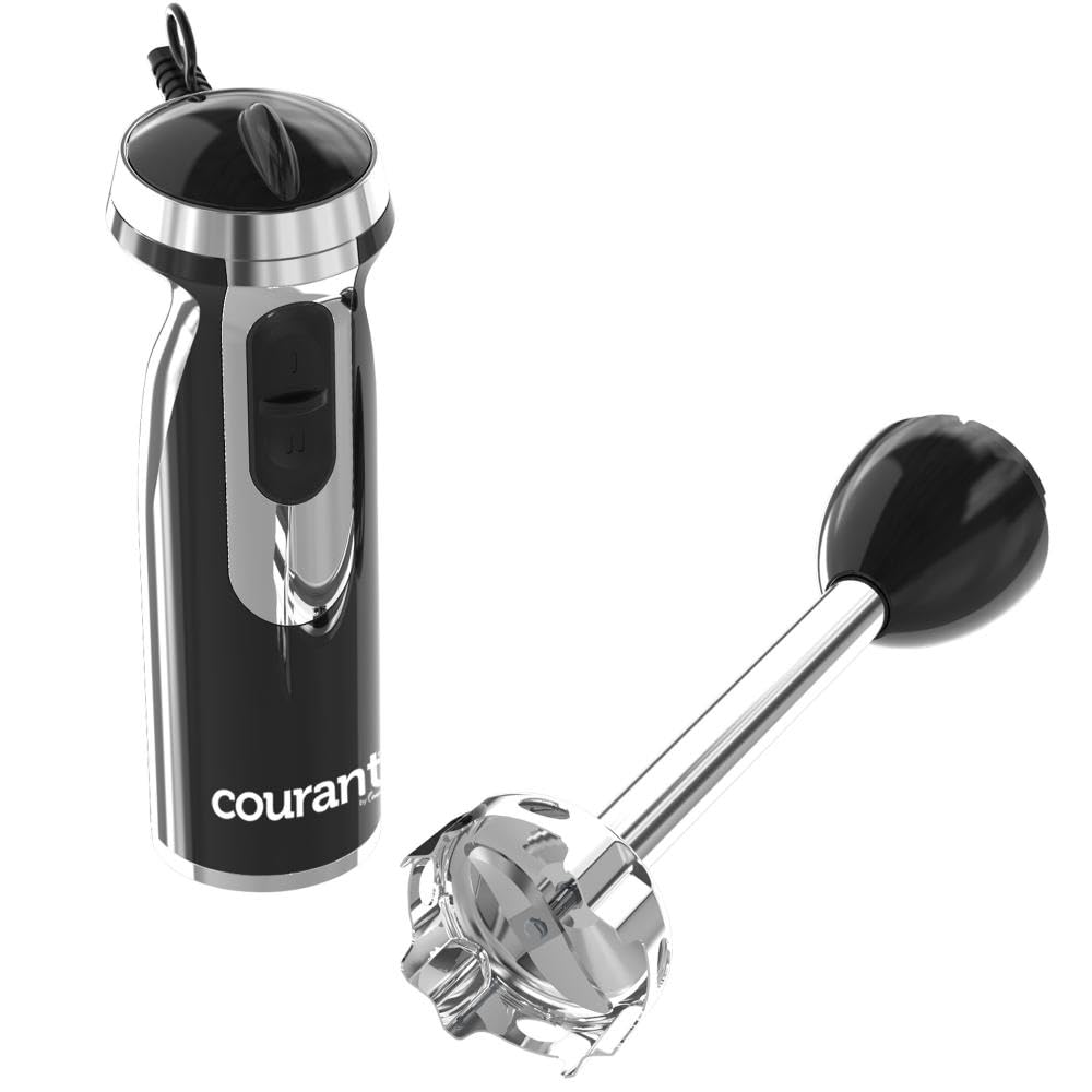 Courant Immersion Hand Blender with Stainless Steel Shaft, Variable Speed Control, Whisk Attachment, and 20 oz Measuring Cup