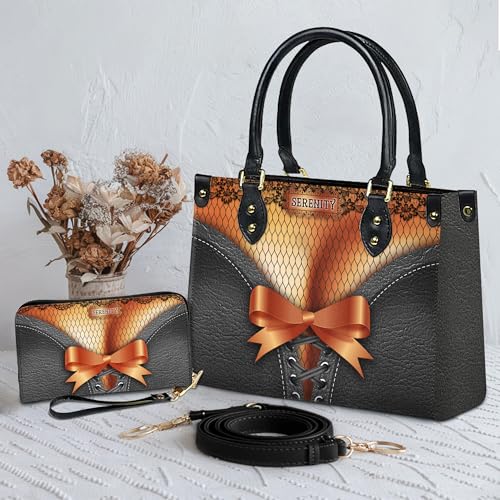 Personalized Leather Handbag For Black African Women – Matching Purse and Wallet Set – Christmas Gift for Melanin Woman2