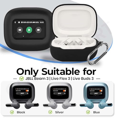 Image of Silicone Case Cover for JBL Live Beam 3 | Live Flex 3 | Live Buds 3 with Hygiene Kit (Black)