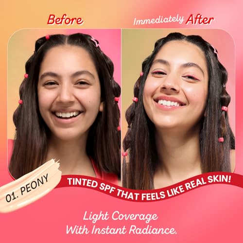 Image of Dot & Key Strawberry Dew Tinted Sunscreen SPF 50+ Pa++++ - 00 Peony In-Vivo Tested | For Daily Wear, Brightens & Protects Skin, Ultra-light, Blends Easily, With Niacinamide, Natural Finish, Non-Greasy, Non-Stickys | 50ml