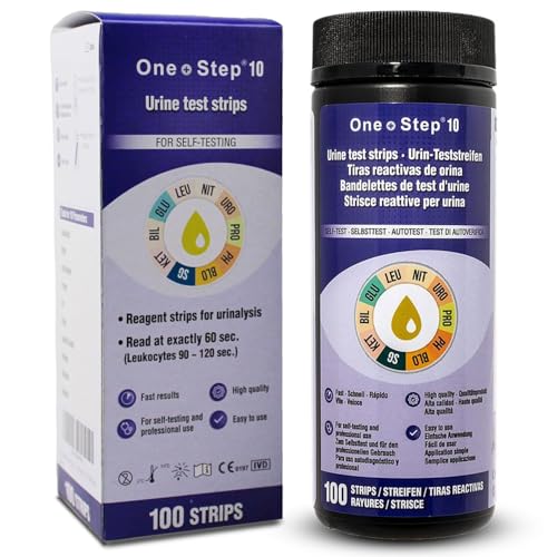 100 x 10-in-1 Parameter Urine Test Strips | Glucose Ketone Bilirubin Nitrite Urobilinogen Protein pH Blood Specific Gravity and Leukocytes Dipstick Tests