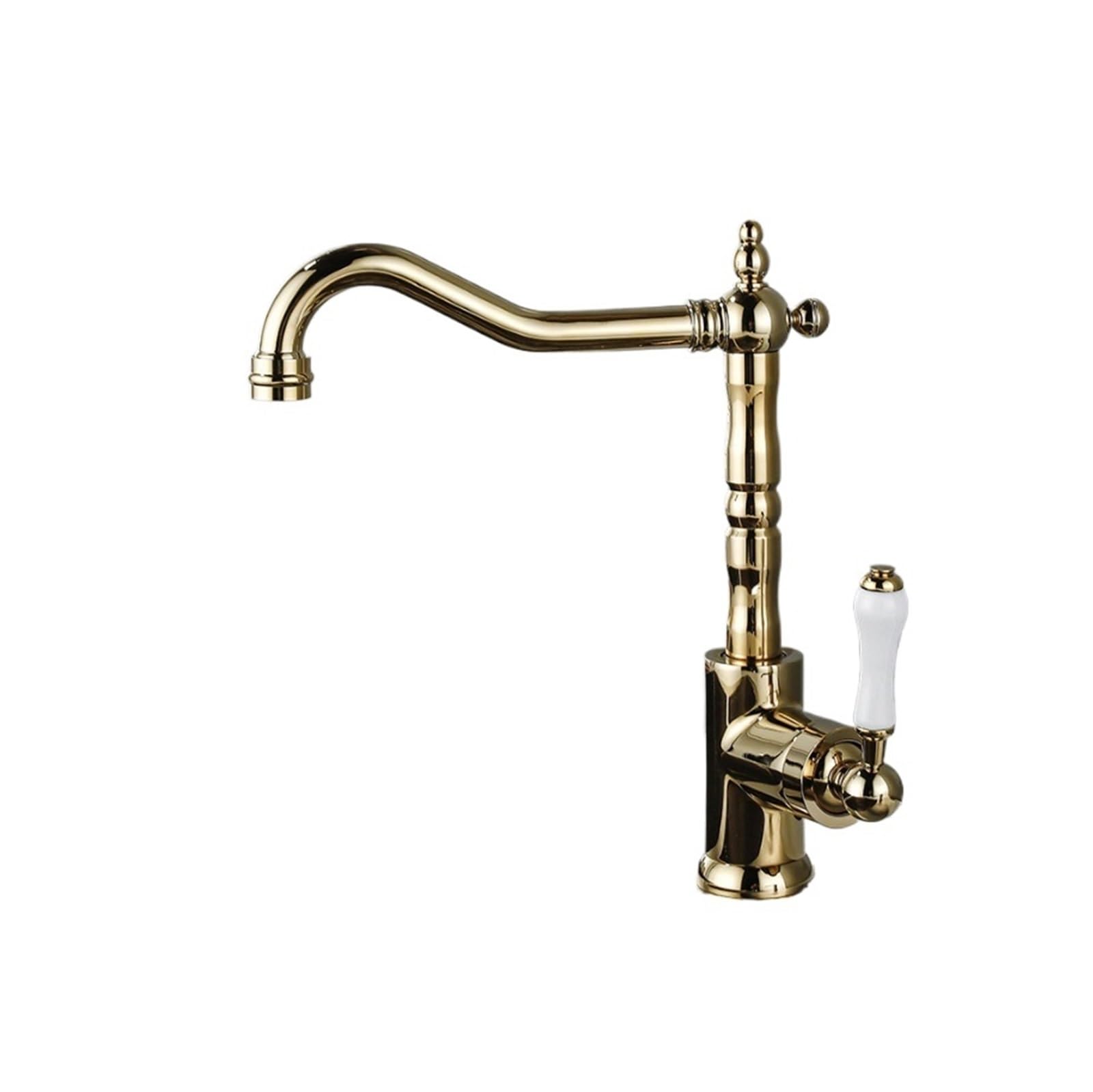 Gold Kitchen Faucet 360 Degrees Rotating Faucet Table Basin Sink Hot&Cold Water Tap(Gold)