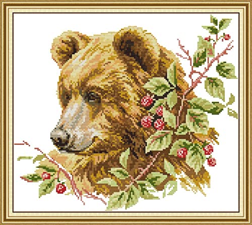 Peinture au diamant 5D anti-stress ours brun : Kit mosaïque strass complet