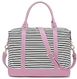 Wochenendtasche für Damen, Größe 41,1 x 36,8 x 20,3 cm (L x H x B); mit marineblauem Streifen-Design, perfekt als 