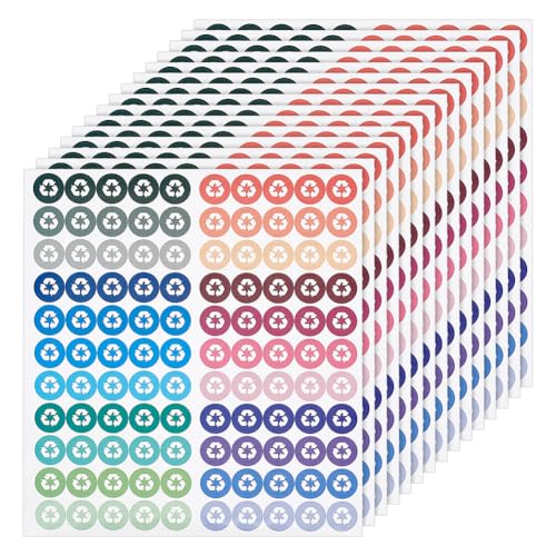BENECREAT 1650 Stickers Trash Planner Stickers Small Recycle Logo Icon Stickers, 1/3" Diameter
