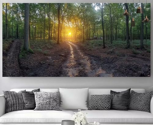 Diamond Painting Forêt et Coucher de Soleil | Kit Complet 60x120cm