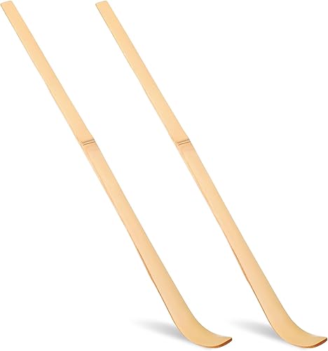 TIESOME 2 cucharas japonesas de bambú matcha, cuchara de matcha de té verde japonés Chashaku enganchada para ceremonias de té tradicionales,