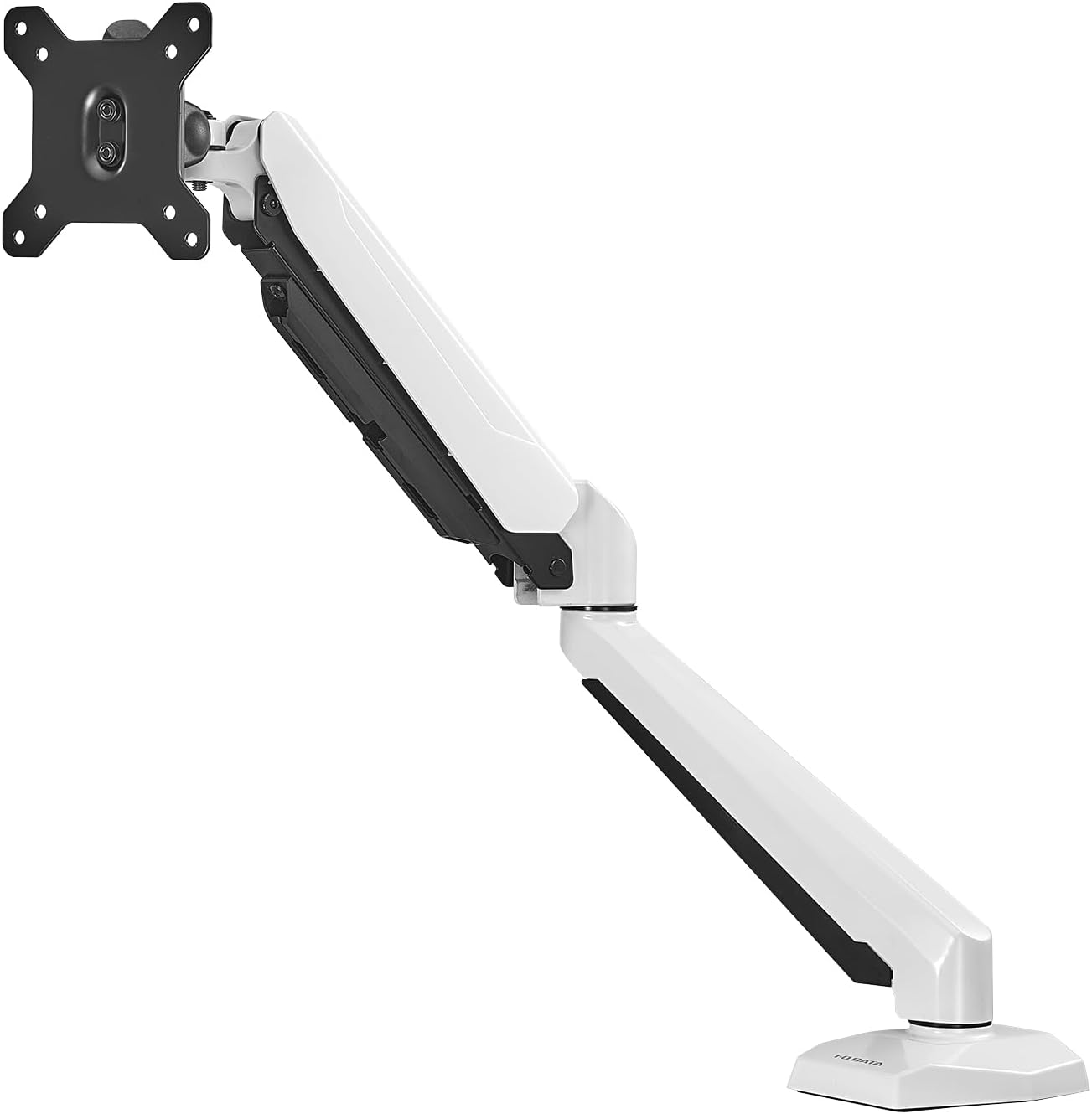 IODATA DA-ARMS5W/UE Monitor Arm, Single Screen, White, VESA Standard, 3.9 inches (100 mm) / 3.0 inches (75 mm), Load Capacity Up to 13.2 lbs (6 kg), Gas Spring Type, Easy Attachment Installation Clamp