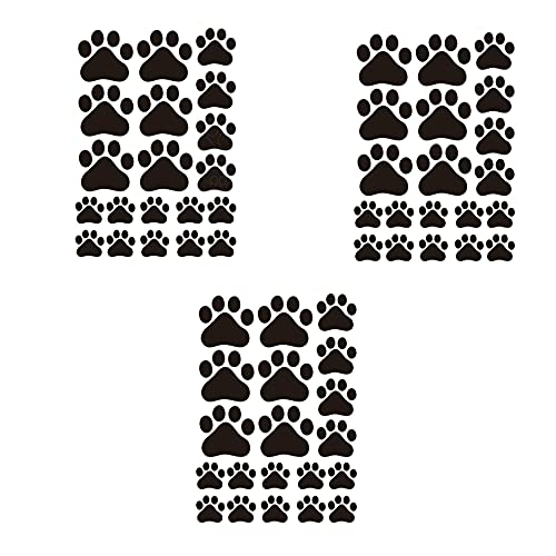 60 pièces empreintes de pattes de chien autocollant autocollant amovible bricolage vinyle art mural pour chambre d'enfants maternelle salon salle de jeux bureau maison fenêtre porte décoration Cover