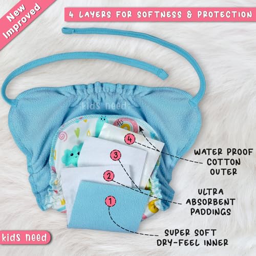 Image of kids need dry feel langot for new born baby 0-3 months, Pack of 3 Large size (5-10kg) super soft cotton cloth nappies for new born baby essentials nappy L1S