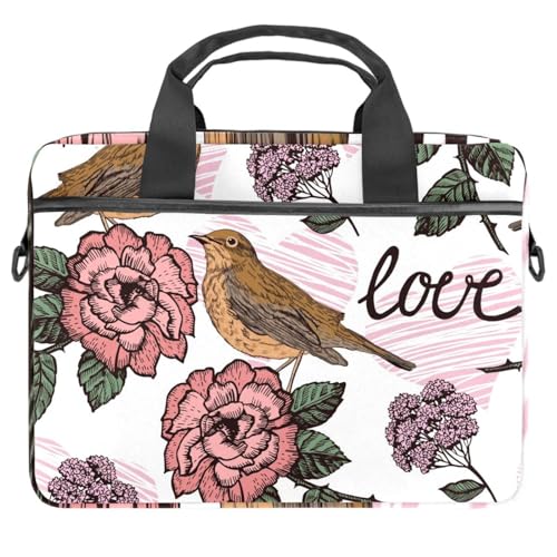 Maletín bandolera para portátil contra arañazos con diseño de rosas