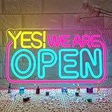 ineonlife Yes! We Are Open Neon Schild, We Are Open Led Schild Dimmbar für Wand Dekor, Brief Led Schriftzug Zeichen für Restaurant,Bar,Kaffee,Club,Dessert Store,Party,Eröffnung Geschenk