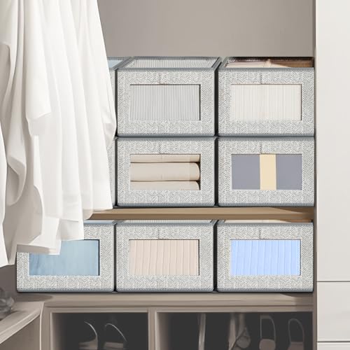 lompyeu Schrank Organizer, 2er Set 40*30*20 cm Boxen Aufbewahrung Kleiderschrank Organizer Aufbewahrungskorb Aufbewahrungsbox