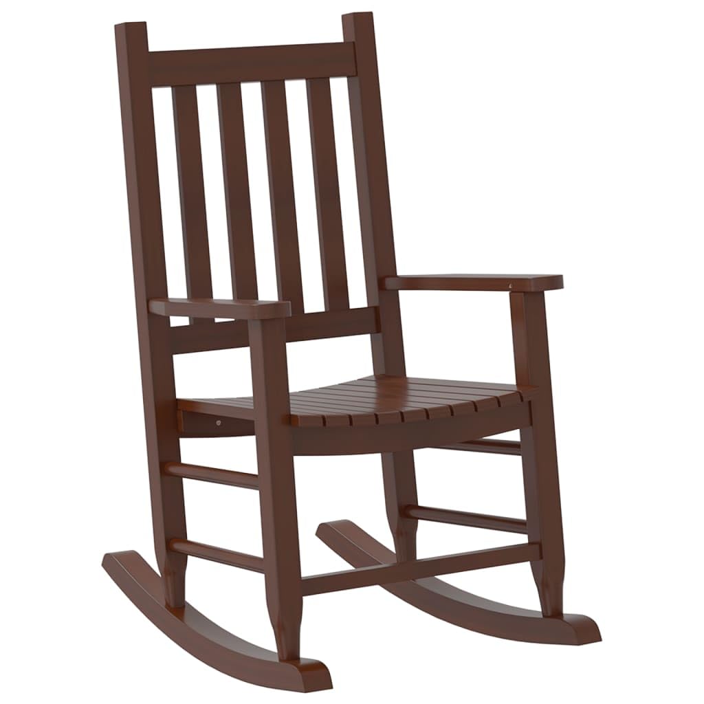 VidaXL Mecedora para Niños de Madera Maciza de Álamo Marrón - Exterior y Jardín - Pequeña