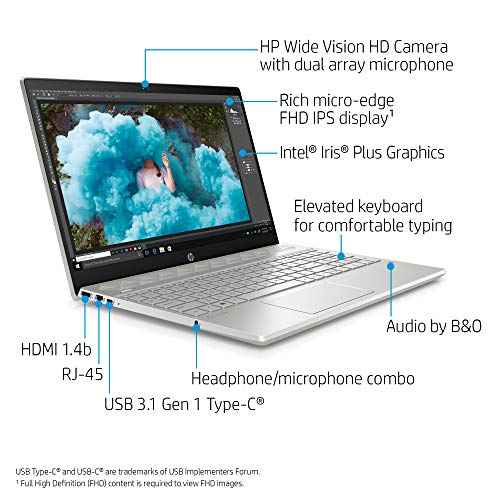 Image of HP 15-cs3019nr Pavilion 15.6-Inch Laptop, Intel Core i7 (Mineral Silver)