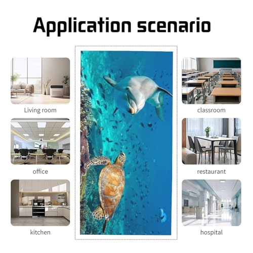 Image of 2pcs Marine Animals Fluorescent Light Covers for Ceiling Lights Classroom, Magnetic Light Filters for Office, Hospitals, Home 4 X 2 Feet
