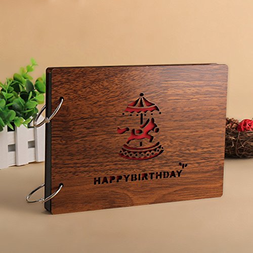 Sehaz Artworks HappyBirthday Scrapbook Photo Albums For 4x6 Photos For Baby Birthdays, Couples Husband Wife Wedding Anniversary Gift (26 Cm X 16 Cm X 4 Cm, Brown) 1