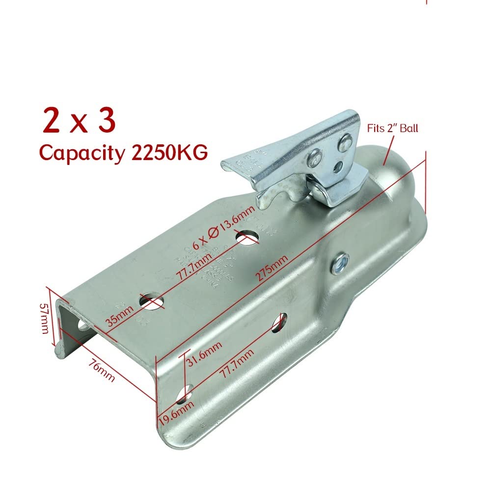 Zaczep do przyczepy, 2 x 3 cal 5000 funtów przyczepy łącznik zaczepu piłki sprzęgła prostego Rv. Części Camper Caravan Akcesoria