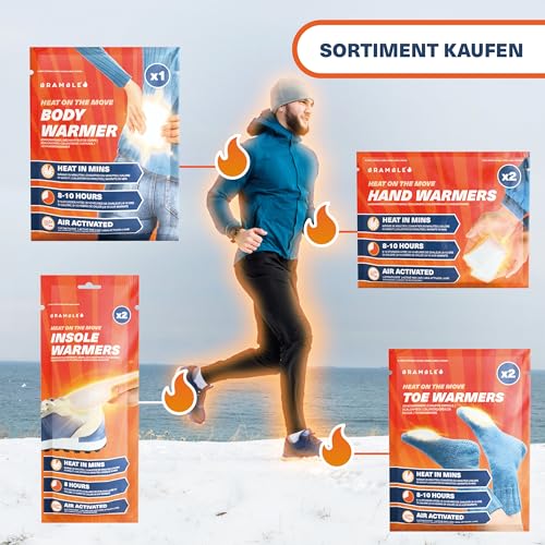 Bramble – Handwärmer (40 Paar, 80 insgesamt) – Luftaktivierte Taschenwärmer für Outdoor-Aktivitäten – Wärme in Minuten – Bis zu 10 Stunden Wärme