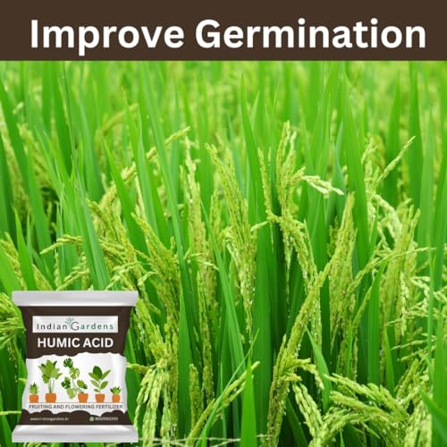 Image of Indian Gardens - Organic humic acid fertilizer for plants | Organic humic fertilizer | Soil conditioner | Plant growth booster | Root growth enhancer | (Humic, 400 Grams)