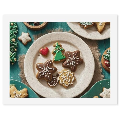 Kit de pintura por números para principiantes con lienzo de galletas navideñas