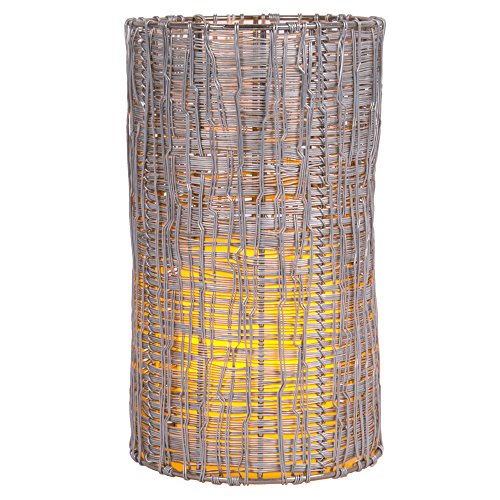 era85 CTG Beautiful and Unique Round Shade, Truu Design Beautiful & Decorative Woven Metal Candle Holder for Home, 8 x 5 inches, Silver, 8 inches, Grey era85 CTG Beautiful and Unique Round Shade, Truu Design Beautiful & Decorative Woven Metal Candle Holder for Home, 8 x 5 inches, Silver, 8 inches, Grey