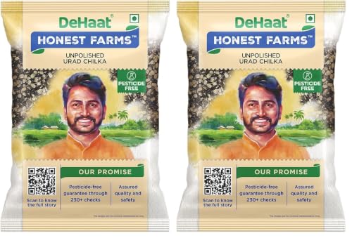 Image of DeHaat Honest Farms Pesticide Free Unpolished Urad Dal Chilka 1 KG (Pack of 2)
