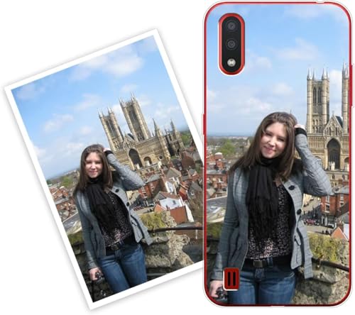 Sunrive Funda Personalizada Compatible con Samsung Galaxy M01, Silicona Flexible Transparente Carcasa Personalizable para tu móvil con Foto Imagen Frase o Texto