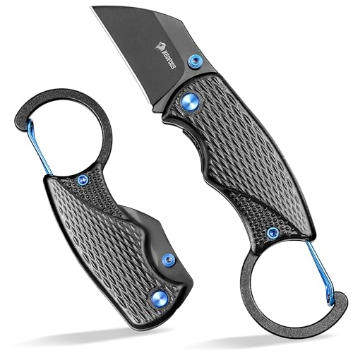 Image of NedFoss OWL Pocket Knife for Men, 1.56inch Small Pocket Knife Box Cutter, D2 Steel Blade and Aluminum Handle Keychains knives, Mini Folding Knife EDC Gadgets, Cool Knives for Work, Birthday Father Day Gifts for Him